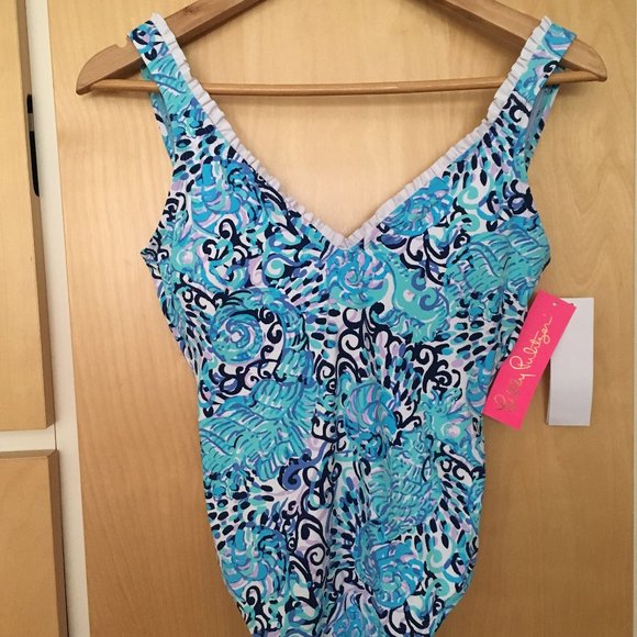 Lilly Pulitzer Other - New Lilly Pulitzer ARAZA Ruffle Trim Swimsuit Sz 2